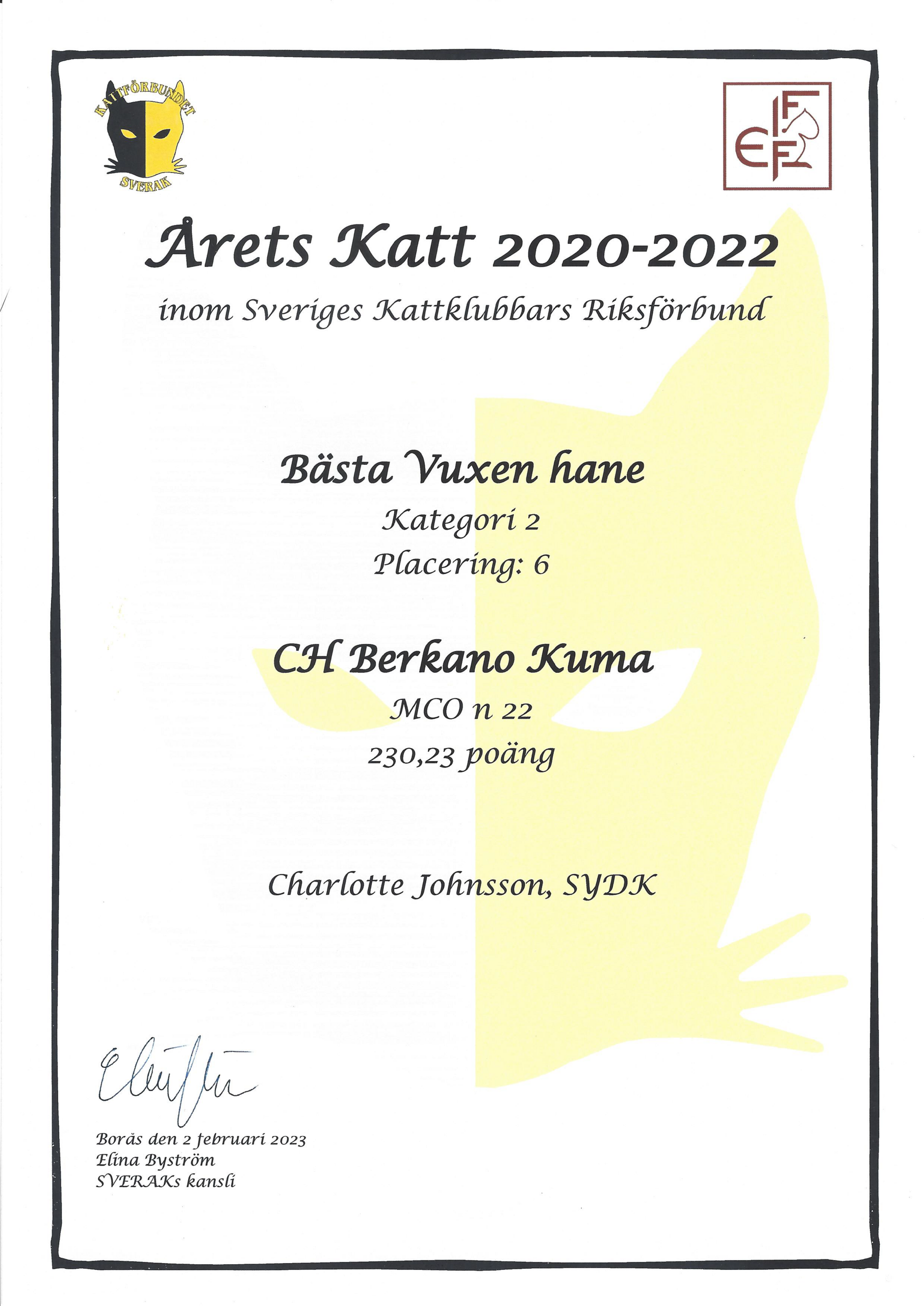 kuma-åretskatt2020-2022 Berkano Kuma